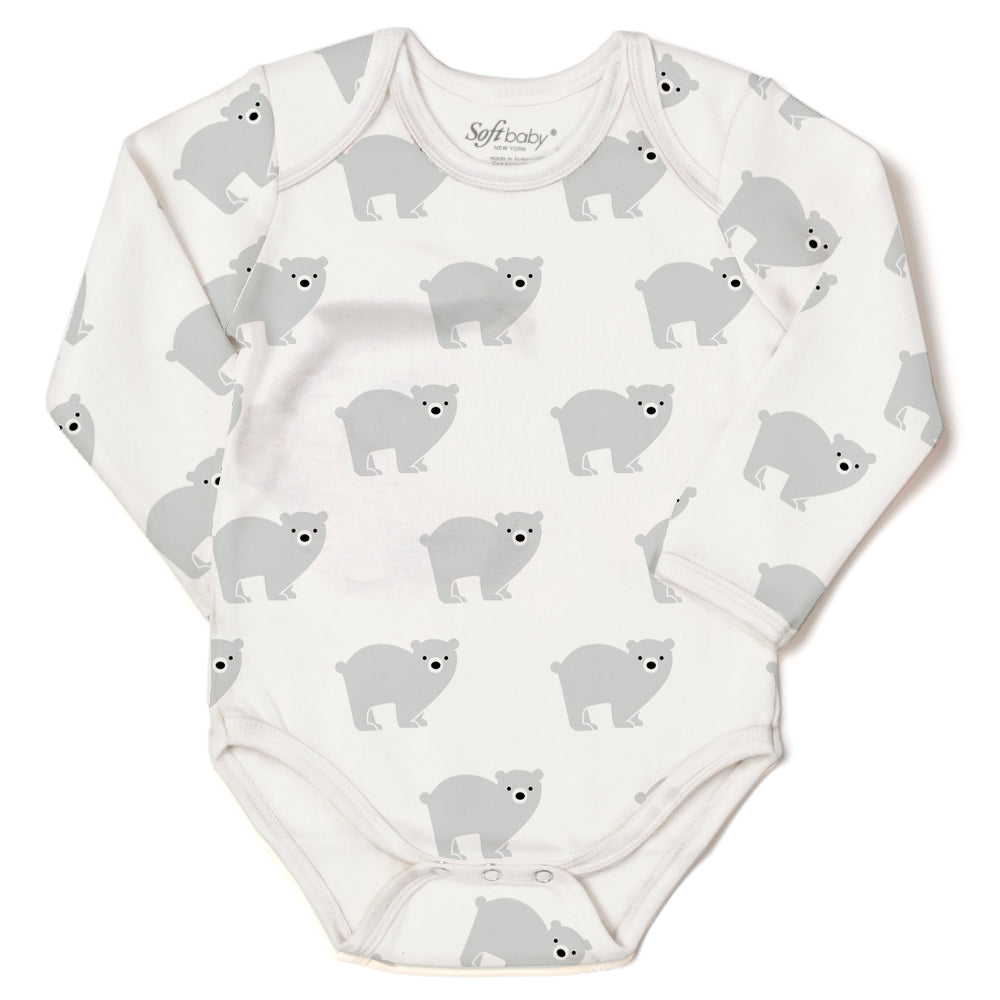 The Polar Bear in Silver Lining - L/S Onesie - 100% Organic