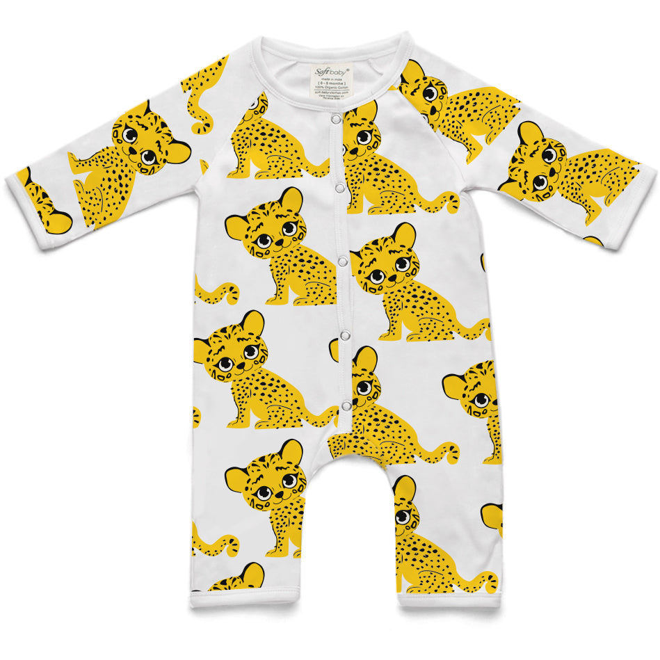 The Stride of the Tiger Long Romper 100% Organic – SoftBaby