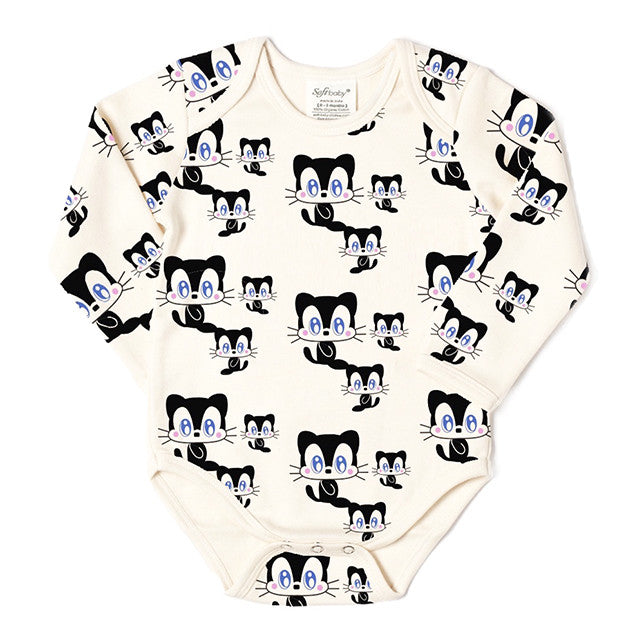 Long Sleeve Onesie - Black Cats