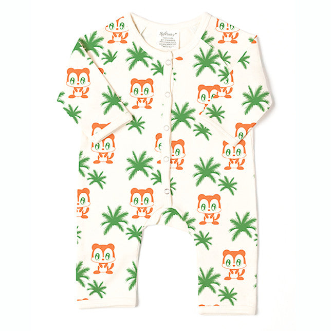 Monkey & Trees - Long Romper - 100% Organic