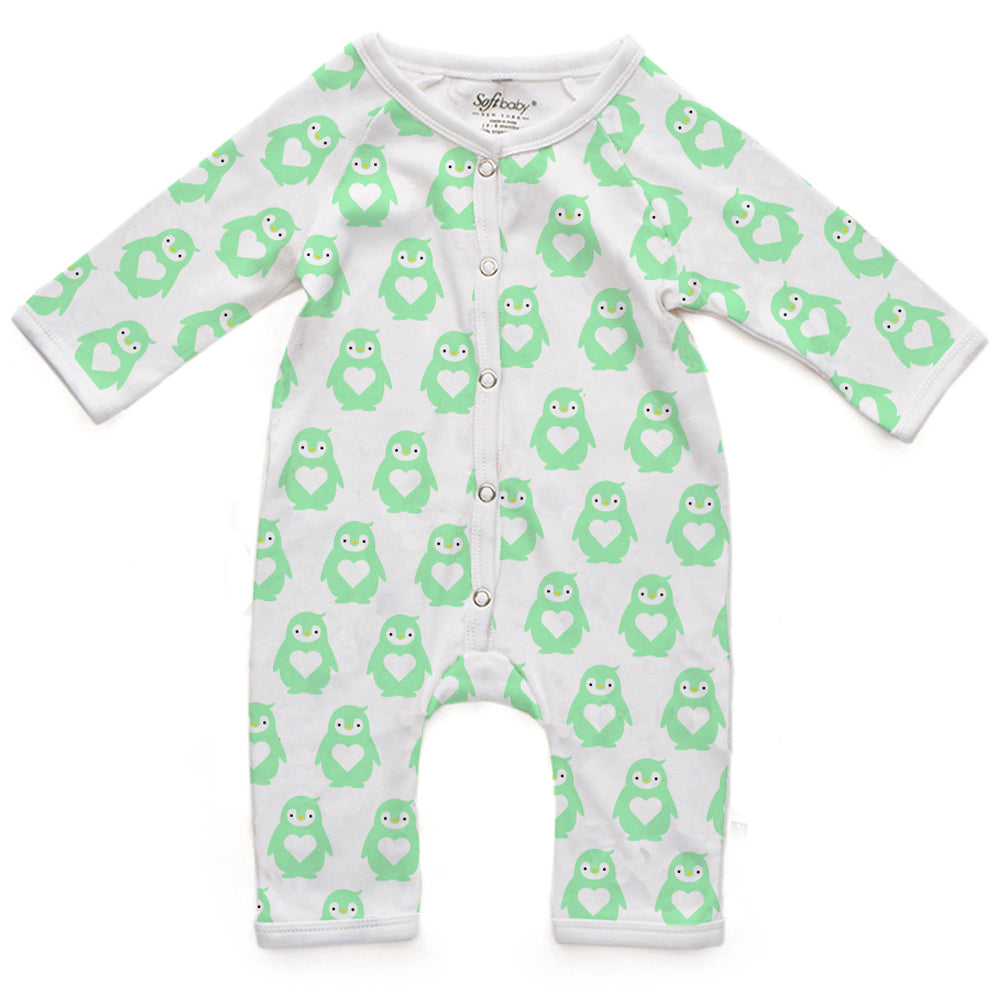 The Mint Penguin - Long Romper - 100% Organic