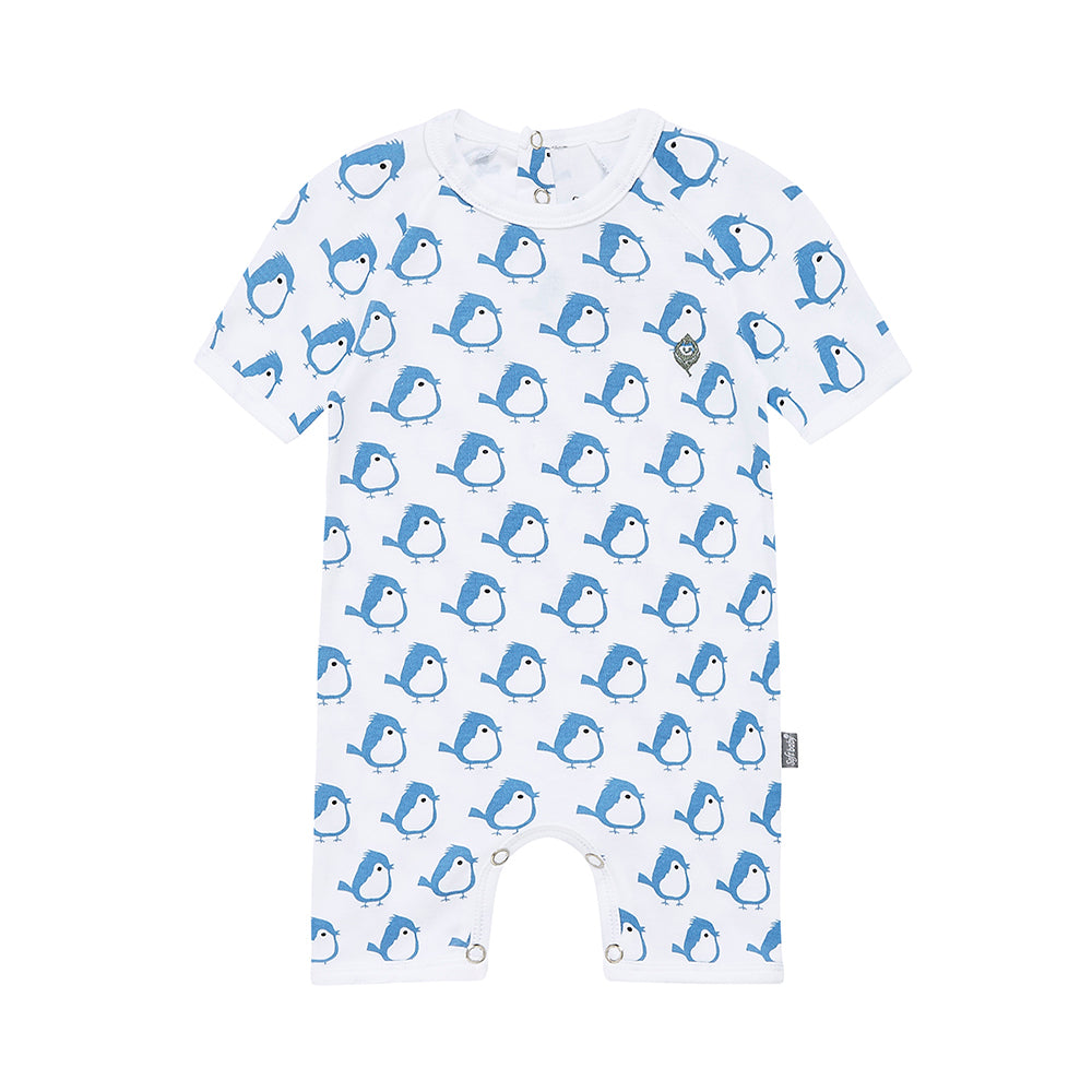 The Blue Birdie - Short Romper -100% Organic